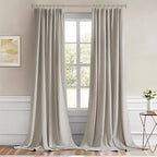 MIULEE Natural Back Tab Blackout Curtains 108 Inch Long 2 Panels Set - Image 9