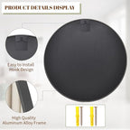 BEAUTYPEAK 20 Inch Round Mirror, Metal Frame Circle Mirror, Wall Mounted - Image 4