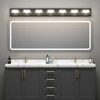 Ralbay 46" LED Matte Black Vanity Lights 7 Lights Acrylic Metal Black Modern - Image 4