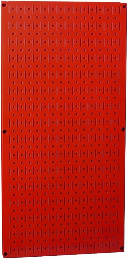 Wall Control Pegboard 32in x 16in Red Metal Pegboard Tool Board Panel by Wall+Control