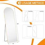 Arched Mirror Full Length, Upgraded 16"x59" Body Wall Mirrors - Image 3