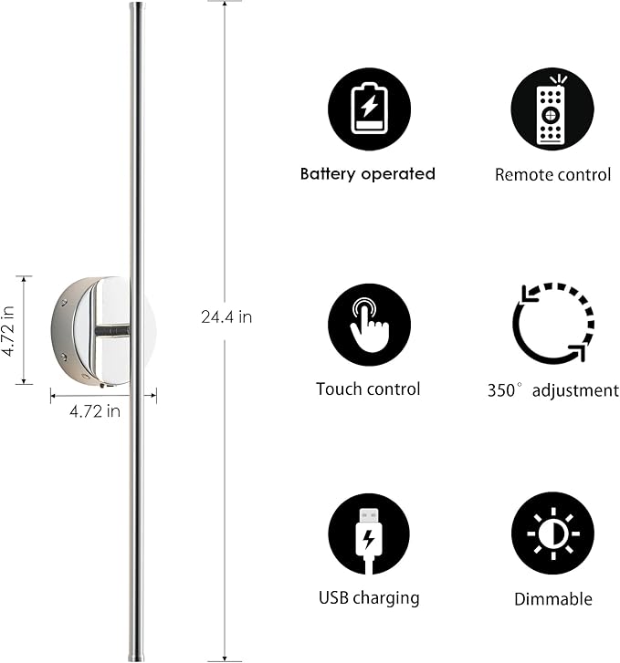 KARTOOSH Battery Operated Wall Sconces - Image 5