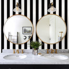 Jeweluck Black and White Wallpaper Peel and Stick Wall Paper 17.7”x118.1” Black - Image 2