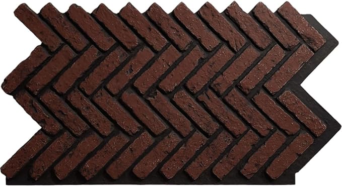 EverStone Herringbone Faux Brick Panel, 46 1/2"W x 25 1/4"H x 1"D, Heath Color by EkenaMillwork