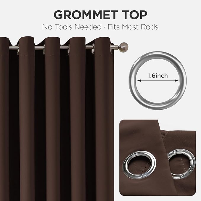 Joydeco Blackout Patio Sliding Door Curtains 84 Inches Long, Grommet Privacy - Image 7