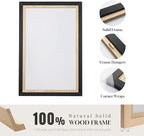 Framed Black and White Abstract Canvas Wall Art, Modern Art Prints Paintings - Image 7