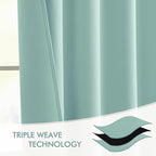 MIULEE Aqua Back Tab Blackout Curtain 96 Inch Long 2 Panels Set - Image 7