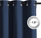 NICETOWN Room Darkening Draperies Curtains Panels, 2 Panels Navy Blue W52 x L90 - Image 3