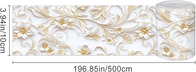 HOMETITUTE Wallpaper Border Peel and Stick Feather Texture Decorative Wall Trim - Image 3
