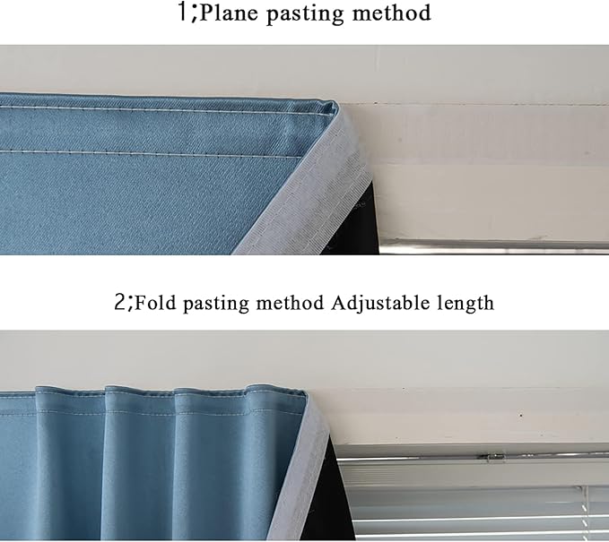 AJAZZ Self Adhesive Curtains 100% Blackout Shades Window Cover Sticky Curtain - Image 6