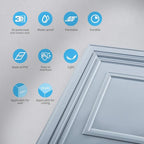 Art3d Decorative 3D Wall Panels 24" x 24", Square Gray Ceiling Tiles, Wall - Image 7