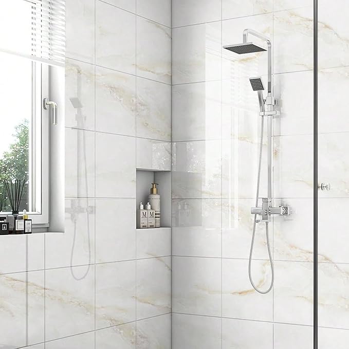 Chejiaye 10pcs Marble Peel and Stick Backsplash Waterproof Washroom Wall Panels - Image 9