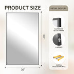 FICTOR Bathroom Vanity Mirror-Black, 60x36 Inch, Shatterproof & Anti-Rust - Image 2