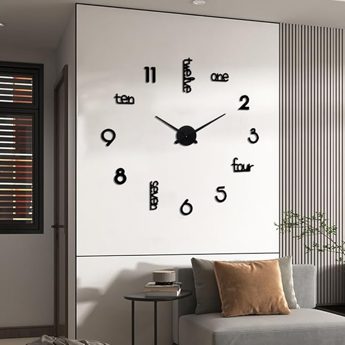 Large Modern Art Deco Wall Clock Silent Acrylic Unique Decorative Wall Clocks - Image 3