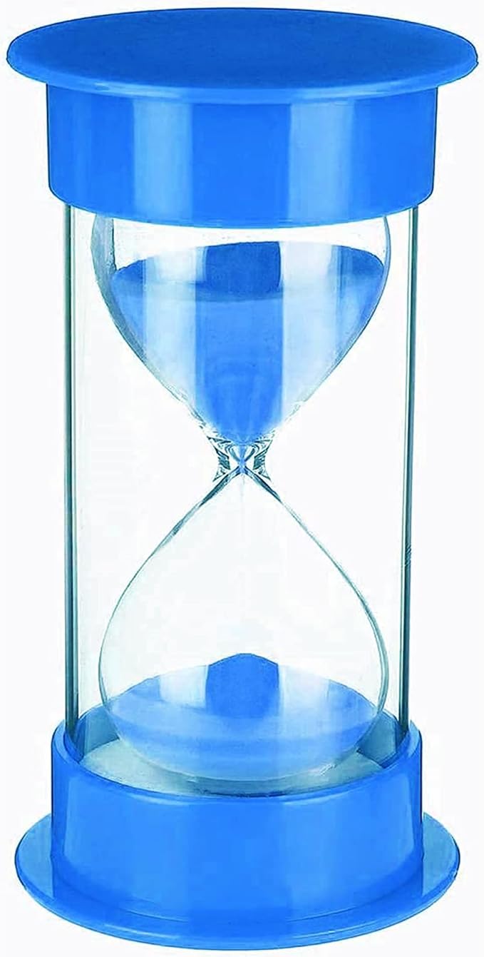 60 Minutes Hourglass Sand Timer, Dual Protection Hour Glass with Sand, Sand Timer for Kids Safety, Sand Clock Watch, Creative Gift, Living Room Office Decorative (Blue)