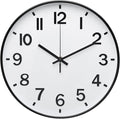 Wall Clock 12Inch White-Black Modern Simple Quartz Decorative Clock Non-Ticking by BAKBRAND
