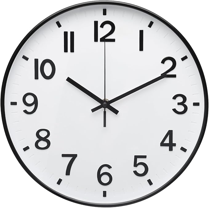 Wall Clock Modern Simple Quartz Decorative Clock Non-Ticking Silent Battery by BAKBRAND