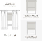 TWOPAGES Natural Woven Ramie Roman Shades, Custom Cordless No Drill or - Image 8