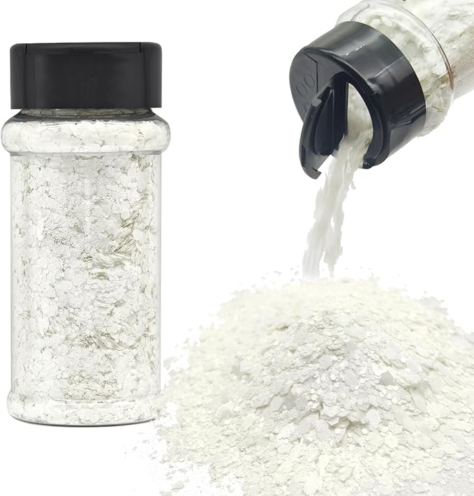 White - Craft Glitter - 2oz Glitter Shaker Bright Colorful Holographic Mix Chunky Body Glitter Bulk 24 Colors in Shaker Cosmetic Glitter - EBKC400