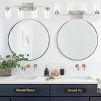 4 Light Bathroom Vanity Light Fixtures, Brush Nickel Modern Wall Lights - Image 7