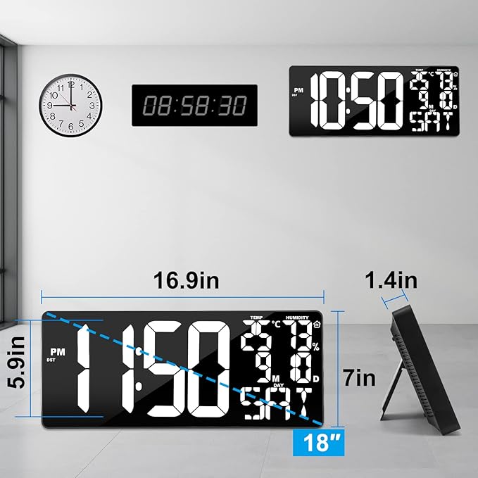 18 Inch Oversized Digital Wall Clock - Image 6