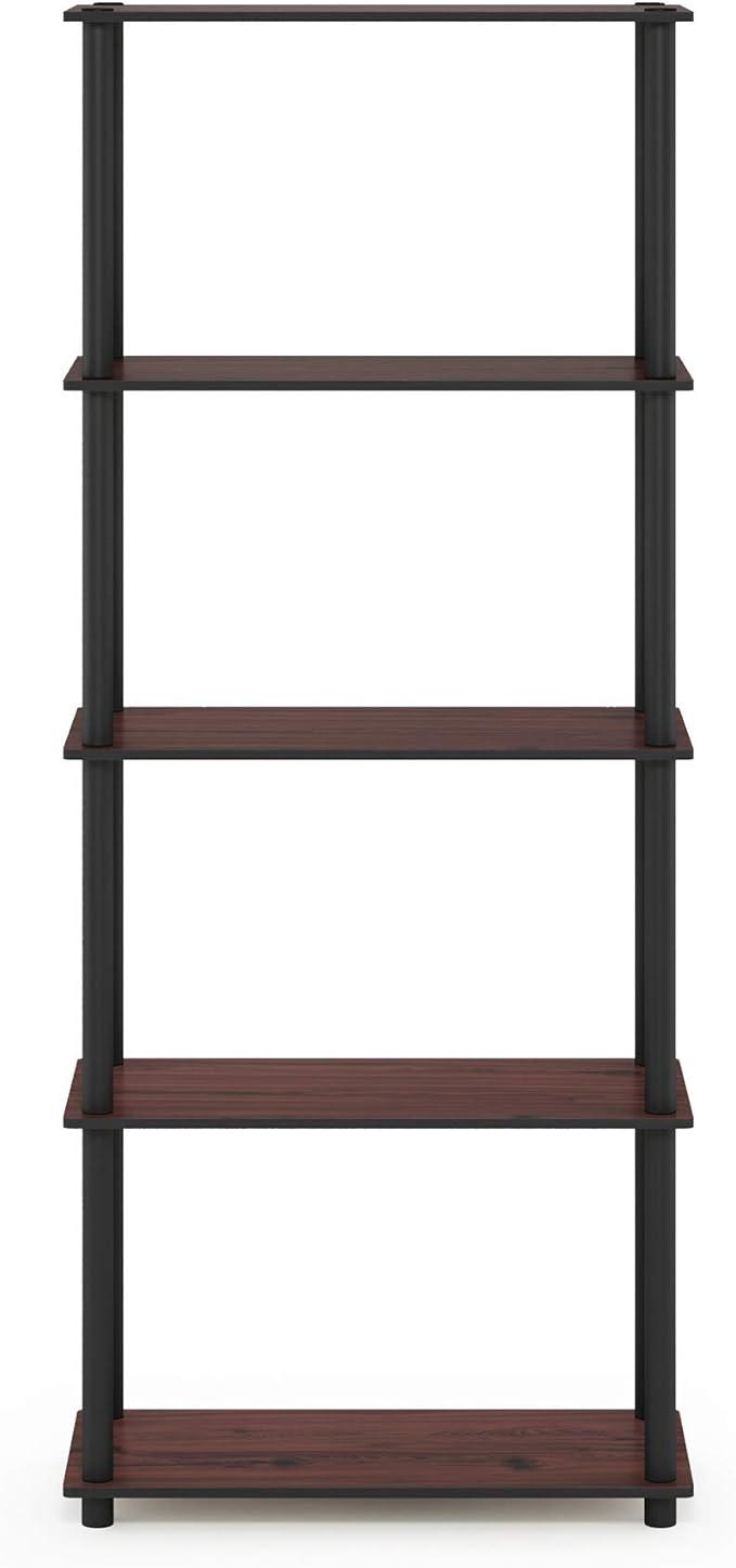 Furinno TURN-N-TUBE Storage Shelves, 5-Tier Book Shelf, Corner Shelf, Toolless - Image 6