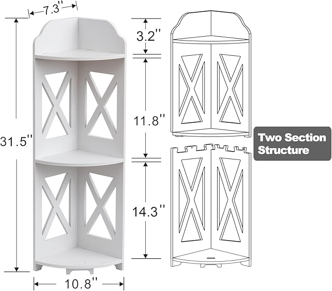 J JINXIAMU Corner Shelf Stand, Storage Organizer Great - Image 2