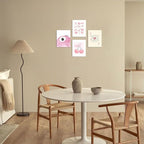 SEHSUVC Pink Coquette Y2K Lucky Wall Art Set of 4, Preppy Aesthetic Canvas - Image 2