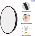 Oruii Round Mirror, Circle Wall Mirrors Metal Frame, Living Room - Image 2