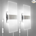 KICAAO Wall Sconces Set of Two, Modern Wall Sconce Plug in 10W 6000K Cool White by KICAAO