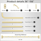 Curtain Rods 36-152 Inch, Living Room, Sliding Door - Image 7