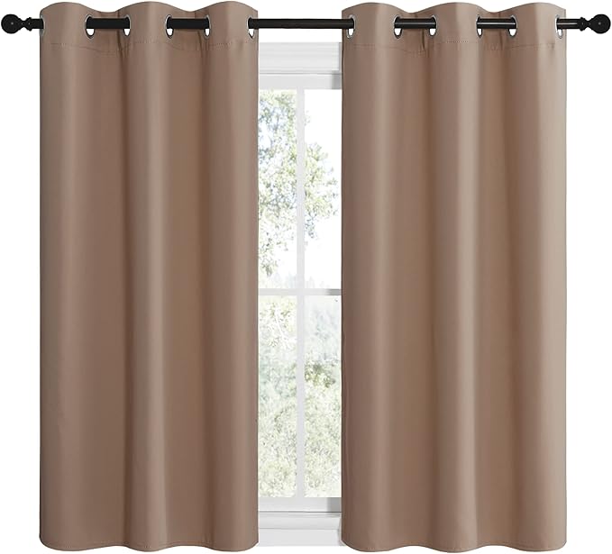 NICETOWN Cappuccino Small Window Kitchen Blackout Curtains, Thermal Insulated - Image 2