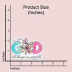 (3 pcs) with God All Things are Possible Stickers Jesus Bible Verse Matthew 19:26 Chrisian Vinyl Decal Sticker for Water Bottle Laptops Phone Case Car Kindles Hard Hat - 3x2.5