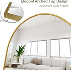 Prywot Arched Floor Mirror, 57 "x 20" Full Length Mirror Wall Mirrors Hanging - Image 7