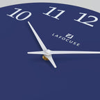 Lafocuse 12 Inch Wooden Navy Blue Wall Clock Battery Operated, Simple - Image 6