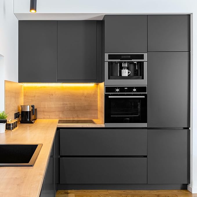 practicalWs 23.6 in x 118 in Dark Grey Wall Paper Peel and Stick Wallpaper - Image 6