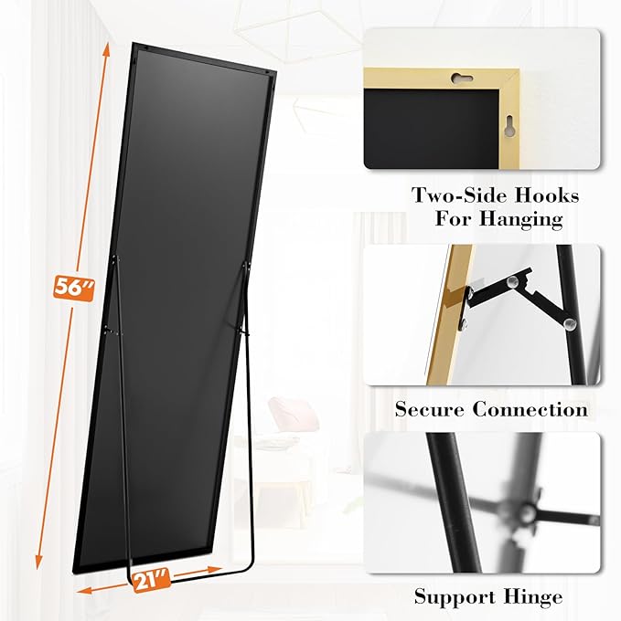 Sweetcrispy 56"x21" Full Length Mirror, Leaning or Standing Full Body Mirror - Image 5