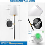 NIORSUN Battery Operated Wall Sconce Set of 2, 9 Colors Wireless Wall Lamps - Image 6