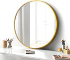 SCWF-GZ 20" Round Mirror Circle Wall Mounted Hanging or Against Wall Metal - Image 6