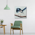 JolyWell Hand-Painted Bathroom bird wall artt, Sparrow canvas Wall Picture - Image 6