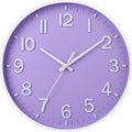 HZDHCLH Purple Wall Clocks Battery Operated, 12 inch Silent Non Ticking Modern by HZDHCLH