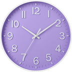 HZDHCLH Purple Wall Clocks Battery Operated, 12 inch Silent Non Ticking Modern by HZDHCLH