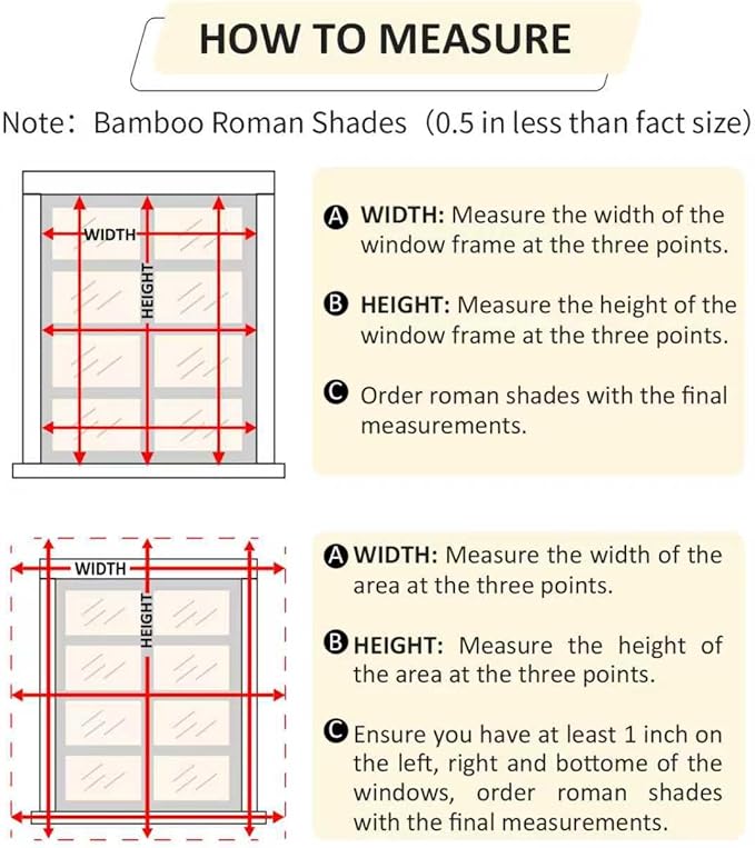 Cordless Bamboo Roman Shades 25x48in, Light Filtering Bamboo Blinds - Image 5