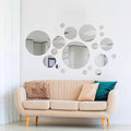 Shappy 32 Pcs Acrylic Mirror Wall Stickers Removable Round Wall Decal Circle by Shappy