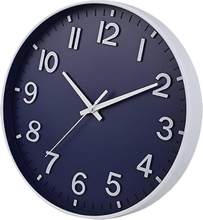 HZDHCLH Wall Clocks Battery Operated, Wall Clock Navy Blue, 8 inch Wall Clock - Image 2