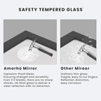Amorho Bathroom Mirror Black, 72X32 Inch Thick Metal Framed Wall Mirrors - Image 4
