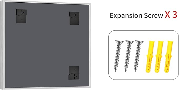 30 x 30 Silver Bathroom Mirror, Brushed Silver Square Mirror - Image 9