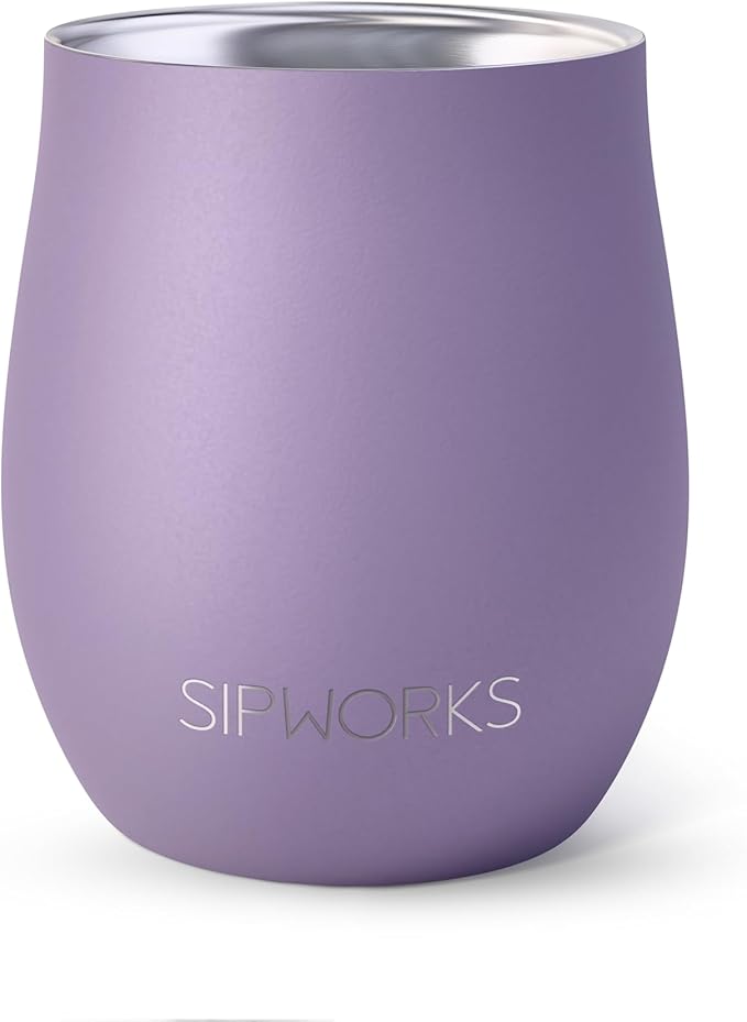 Sipworks Insulated Whiskey Tumbler - 8 oz Stainless Steel Bourbon Lowball Tumbler with Double Walled Vacuum Insulation - Spill Resistant Cocktail Nosing Glass Mug | Travel & Parties - Heather