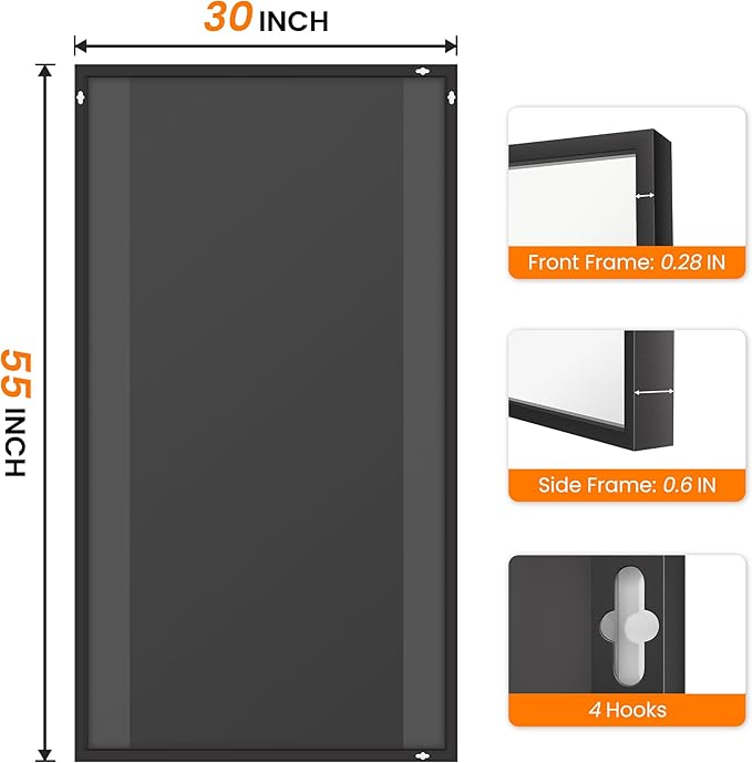 TRAHOME Bathroom Vanity Mirror for Wall, HD Shatterproof Glass, Hangs - Image 8