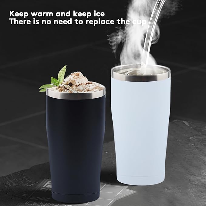 Travel Coffee Tumbler 30 oz, Stainless Steel Mug with Lid and Straw, Insulated Cup for Water, Tea, Hot and Cold Drinks (Black)